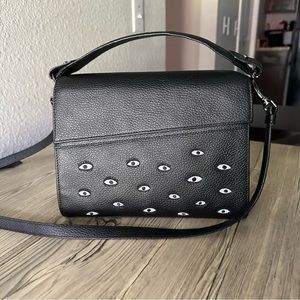 Min & Mon Anastasio Medium Crossbody Handbag Black Leather - Eyes